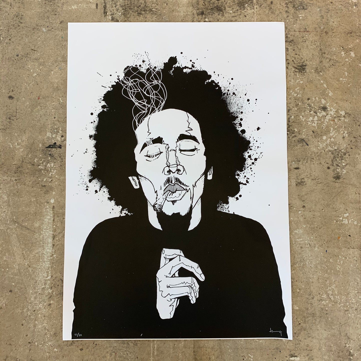 Zeefdruk Bob Marley